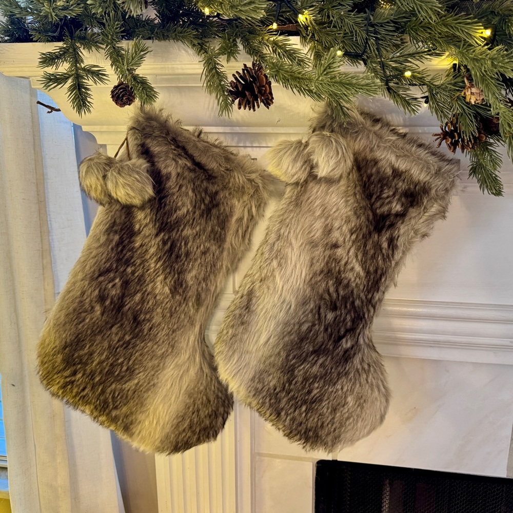 NWOT Faux Fur Christmas Stockings